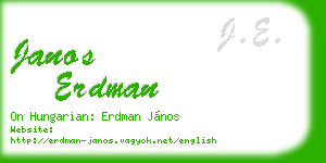 janos erdman business card